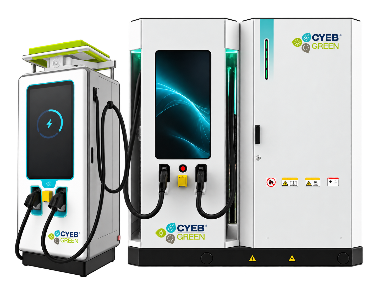 CYEB GREEN elektromosautó-töltők, arculati látványterv